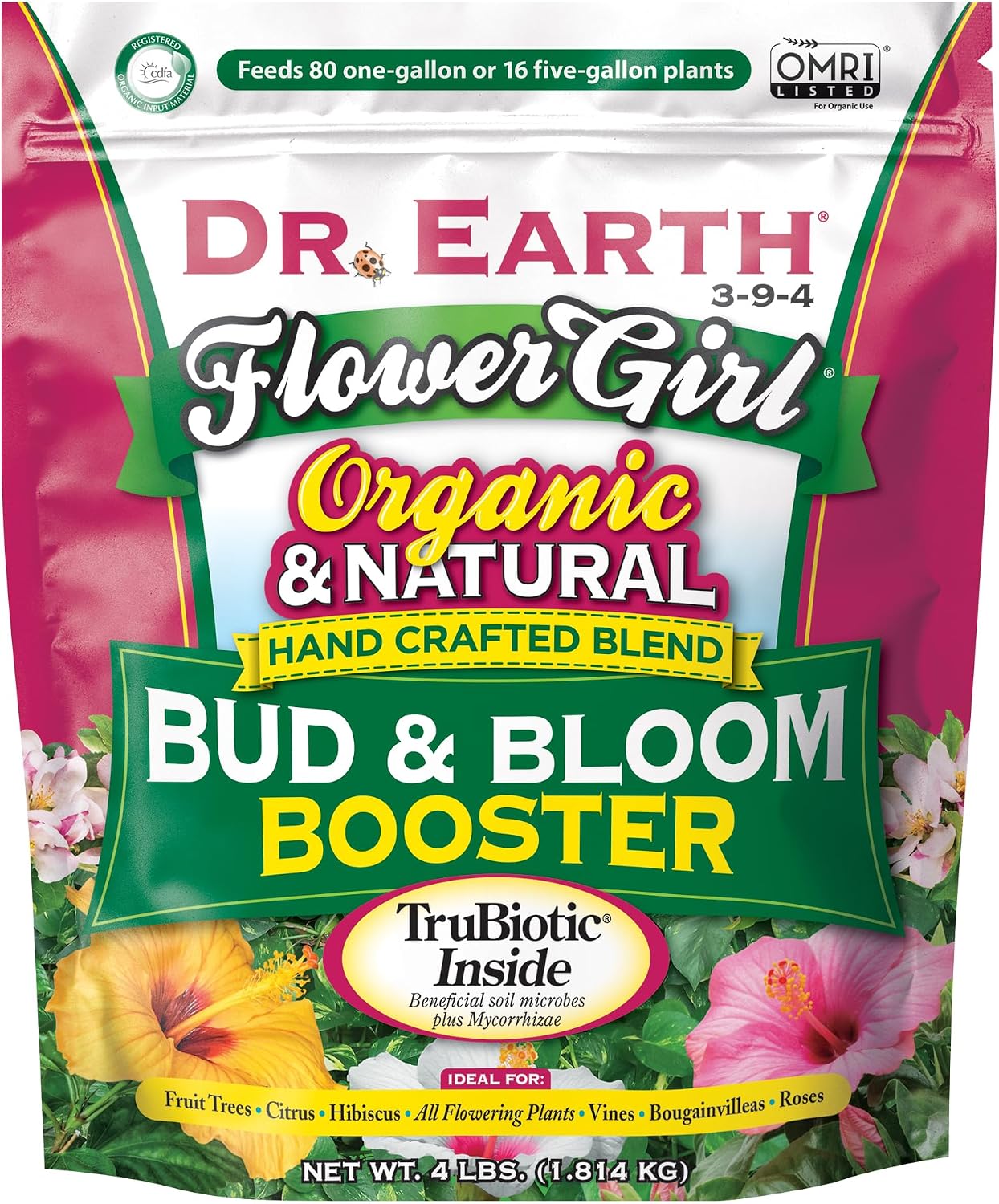ORGANIC FERTILIZERDR EARTH 707P Organic 8 Bud and Bloom Fertilizer in Poly Bag, 4-Pound