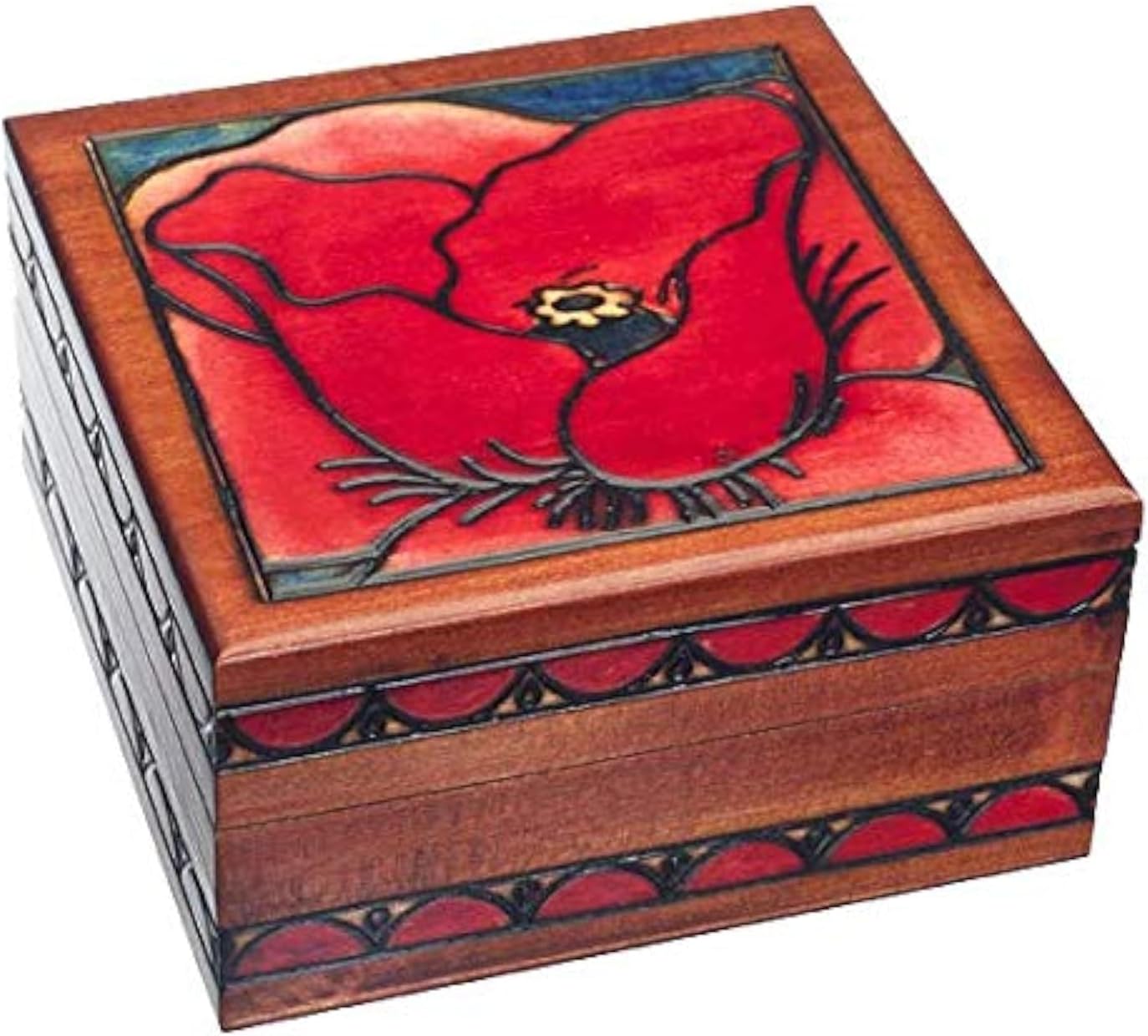 Georgia Okeefe Red Poppy Jewelry Box