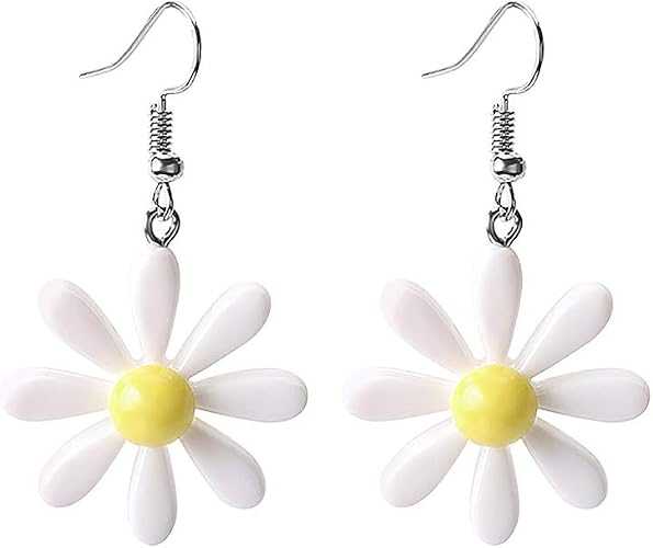 Dangle Drop Daisy Earrings