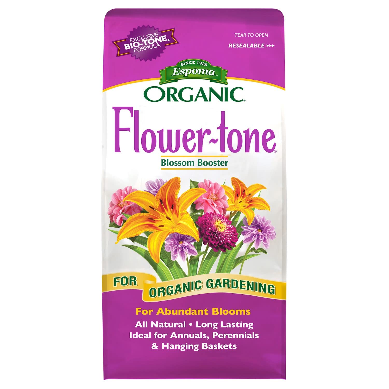 Espoma Organic Flower-Tone 3-4-5 Natural & Organic Plant Food; 4 lb. Bag;