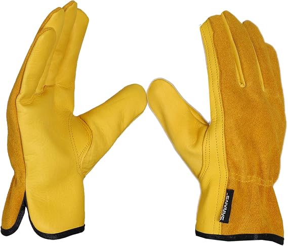 Leather Working Gloves Work Gardening Gloves