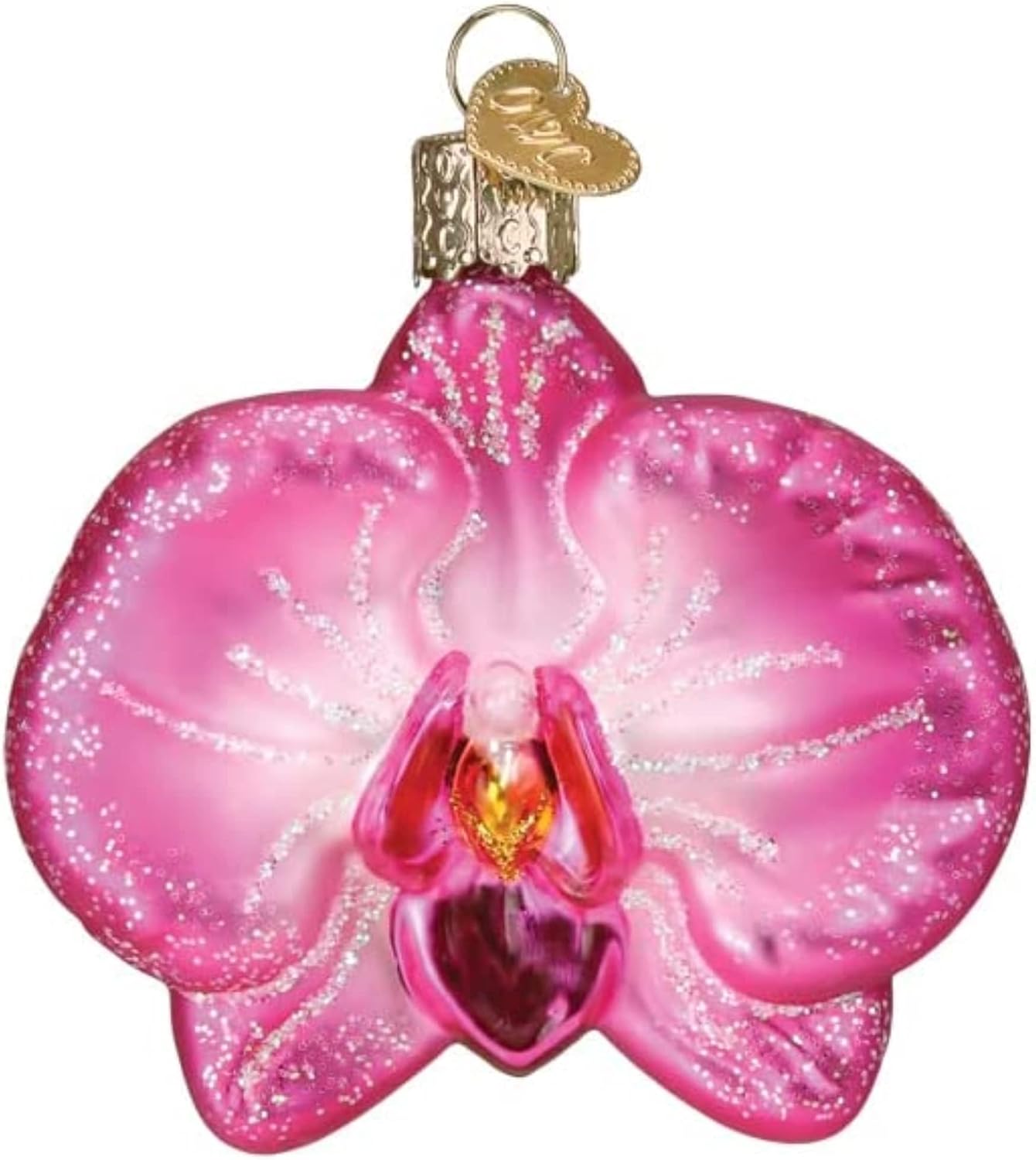 Old World Christmas Orchid Glass Blown Ornament for Christmas Tree