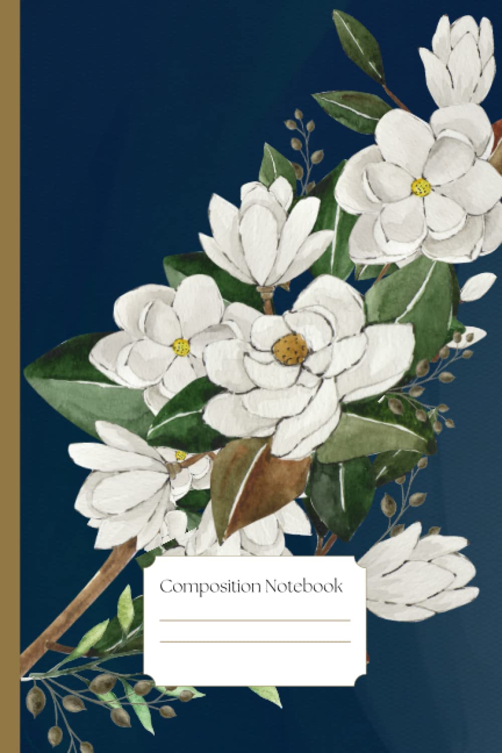 White Magnolia Flower Composition Notebook