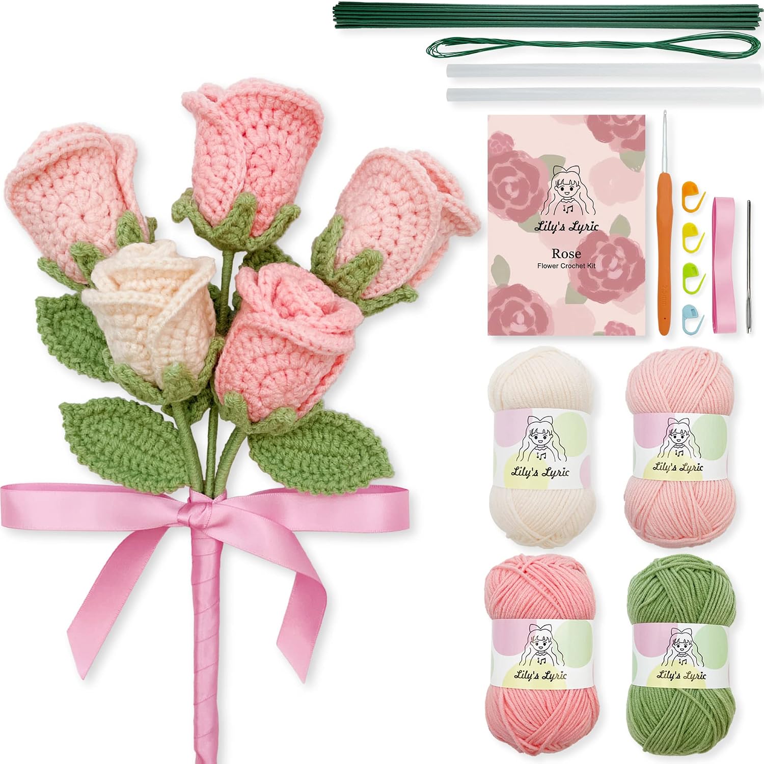 Rose Flower Crochet Kit