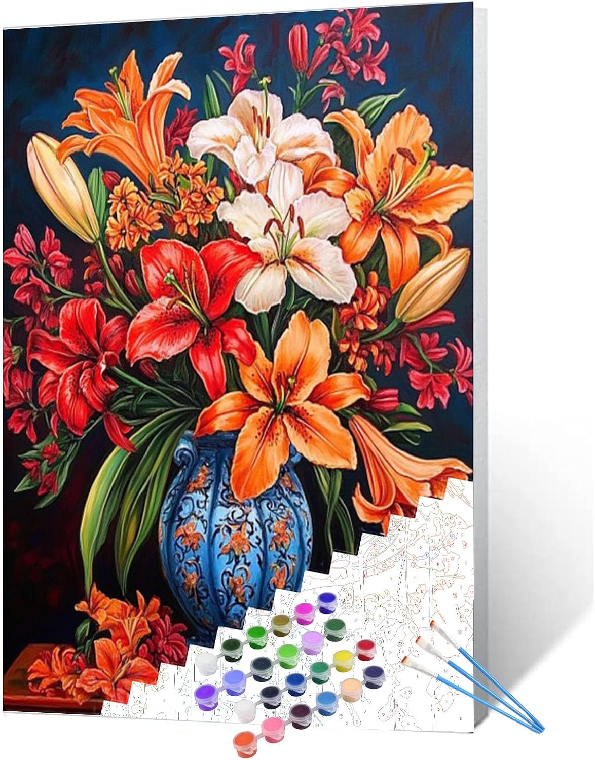 Lily Flowers in a Vase Paint by Number