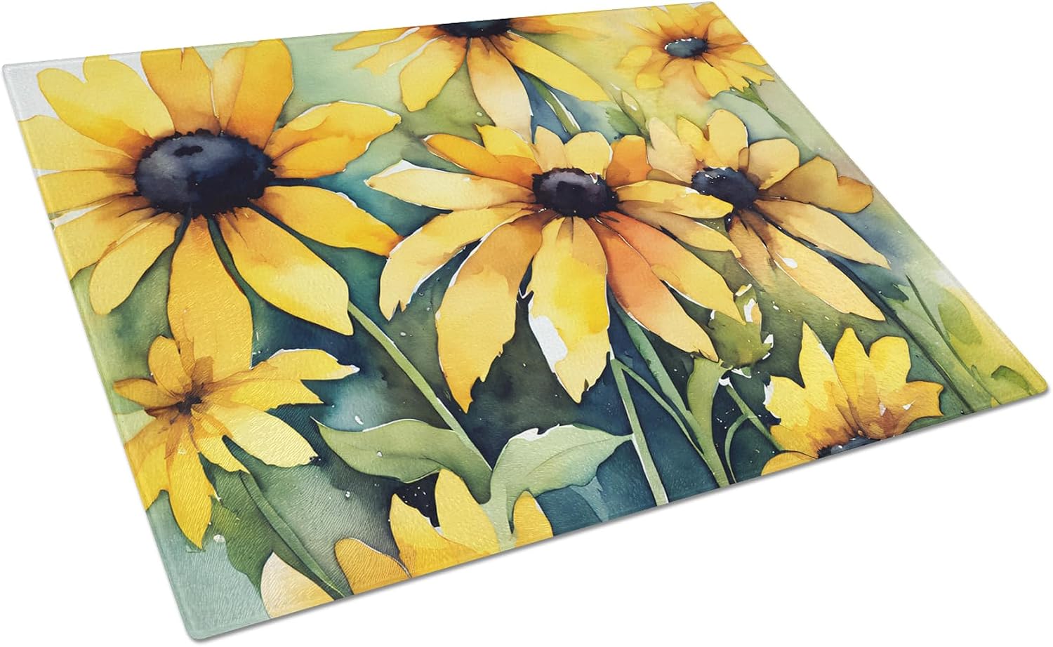 Black Eyed Susan Glass Cutting Board
