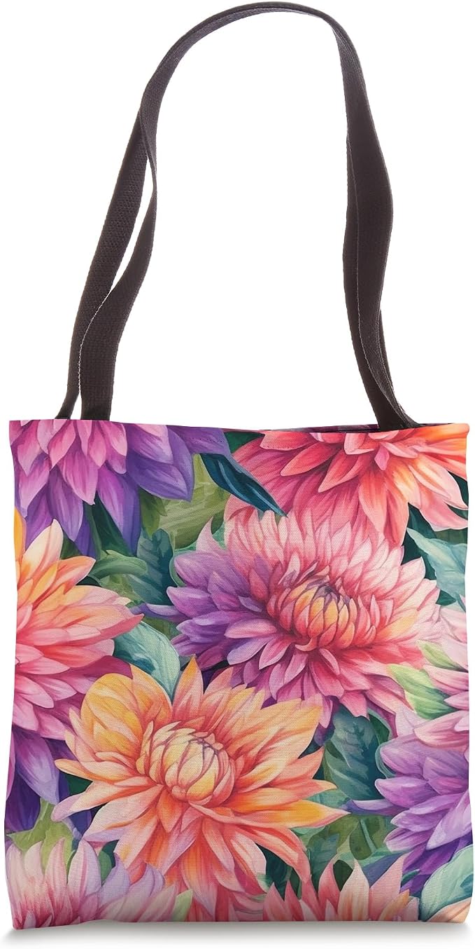 Dahlia Flower Tote Bag