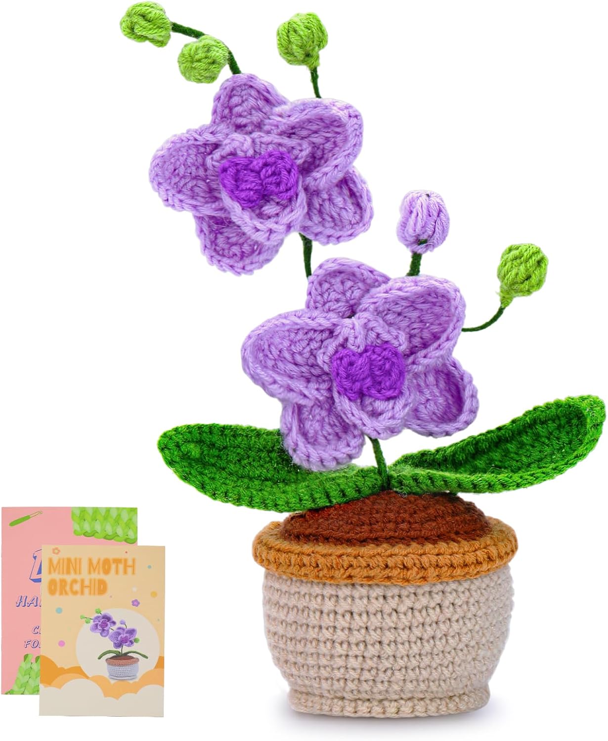 Purple Crochet Potted Orchid Kit