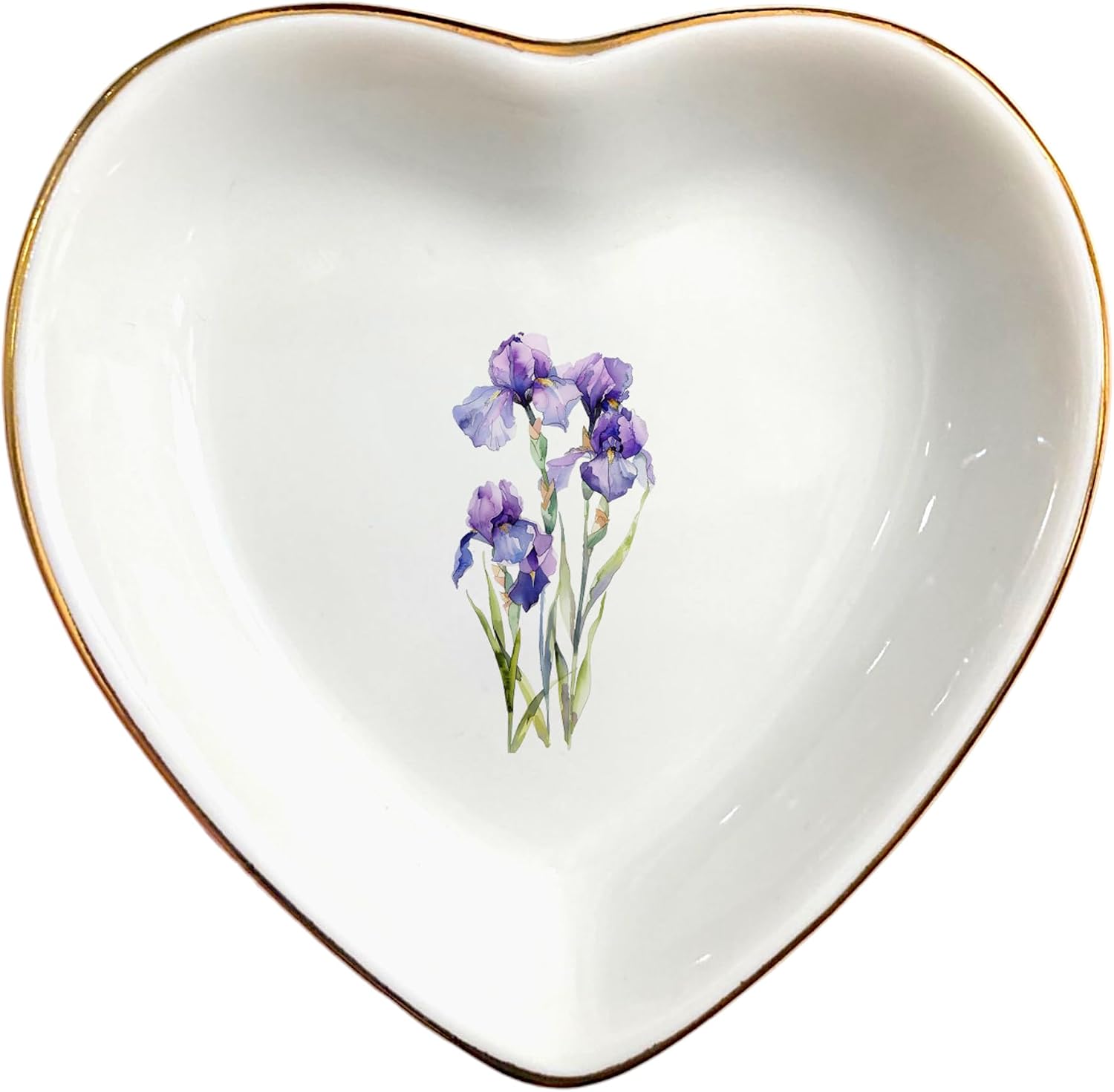 Iris Flower Ring Dish-Purple Floral Jewelry Dish
