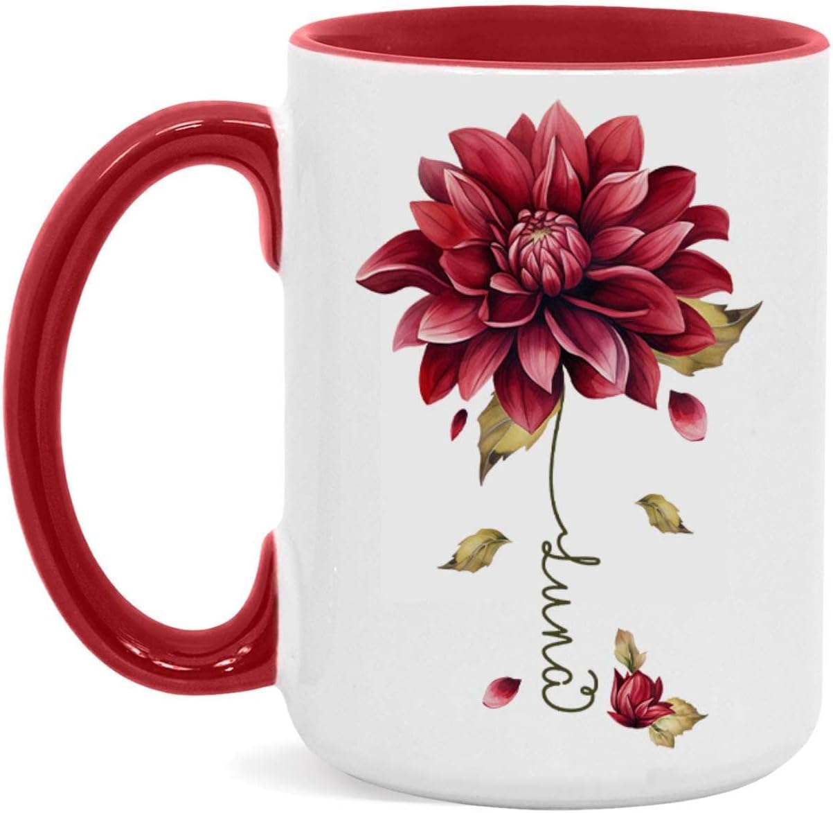 Red Dahlia Coffee Cup