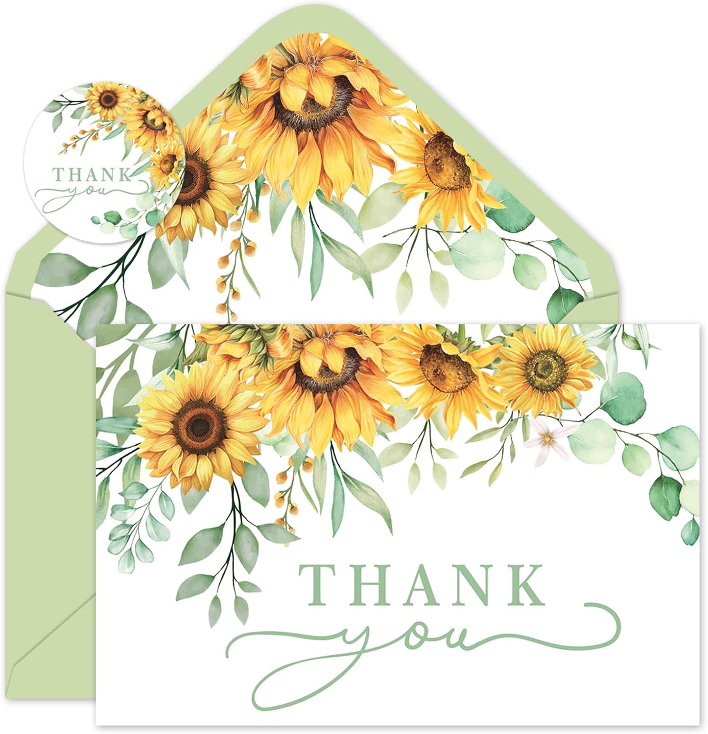 Yellow Sunflower Thank You Cards