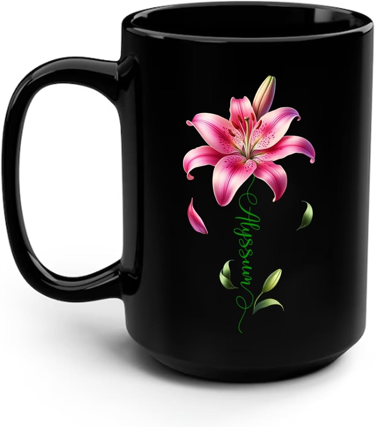 Pink Lily Ceramic Coffee Mug