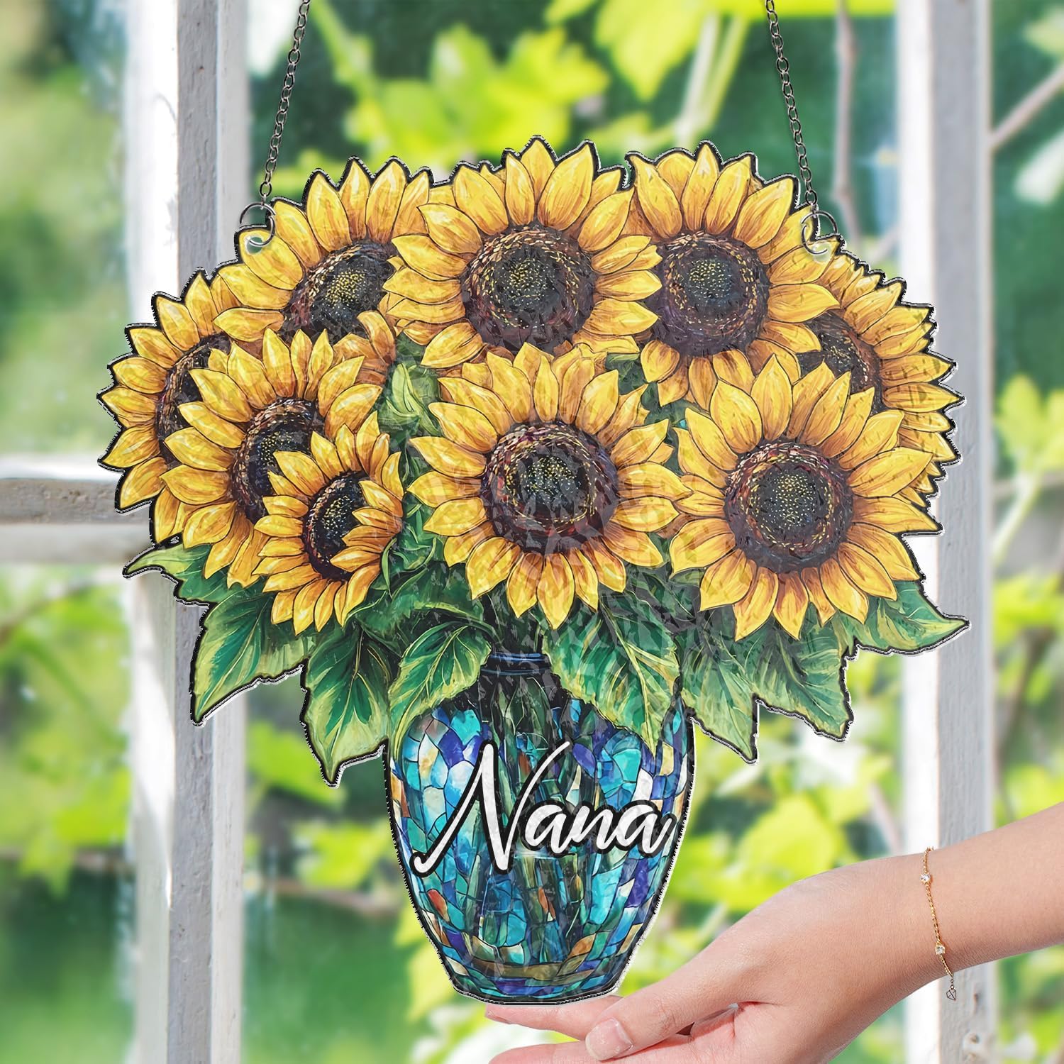 Sunflowers in a Vase Suncatcher