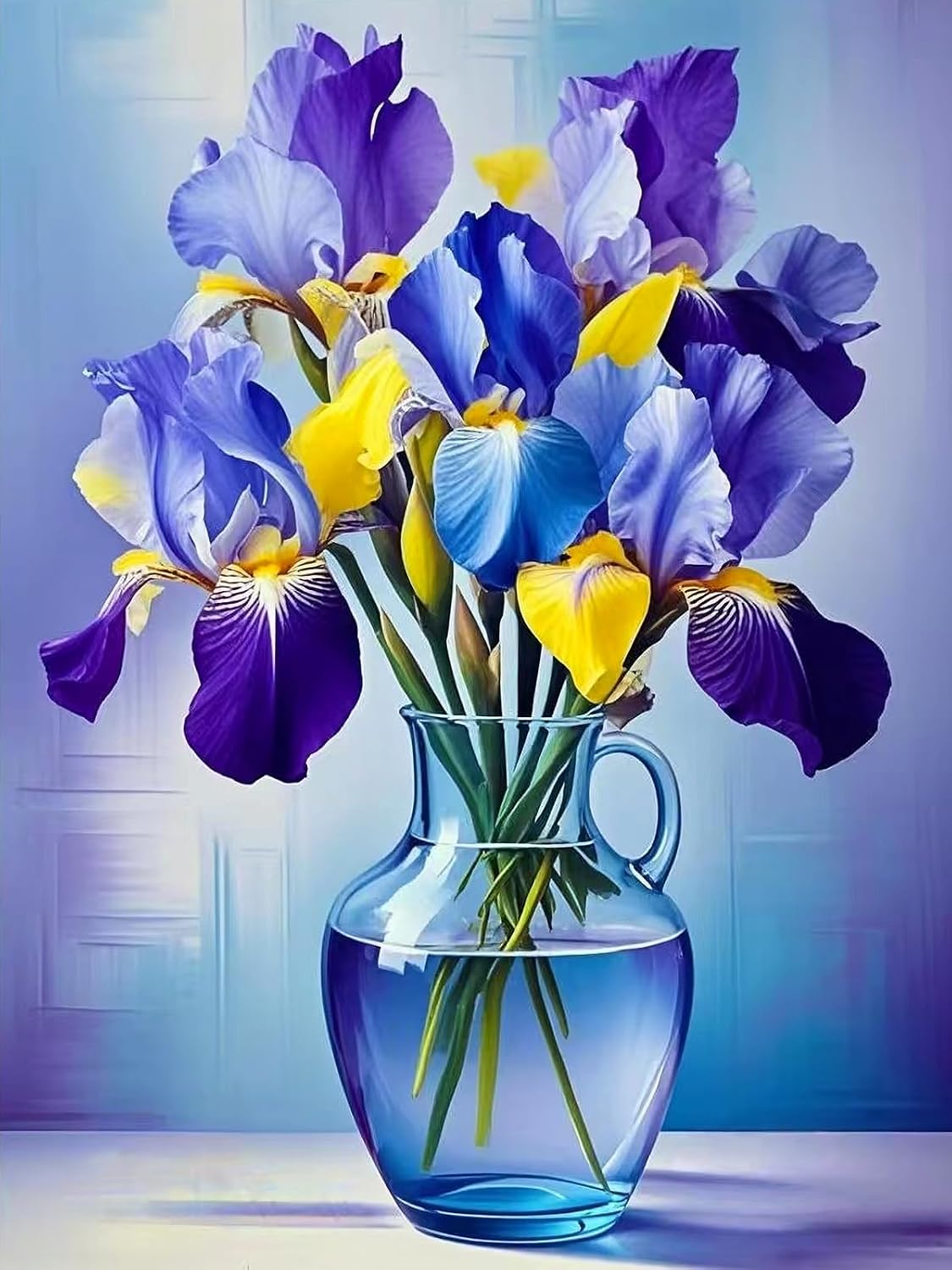 Iris Flower Vase Diamond Art Painting Kit
