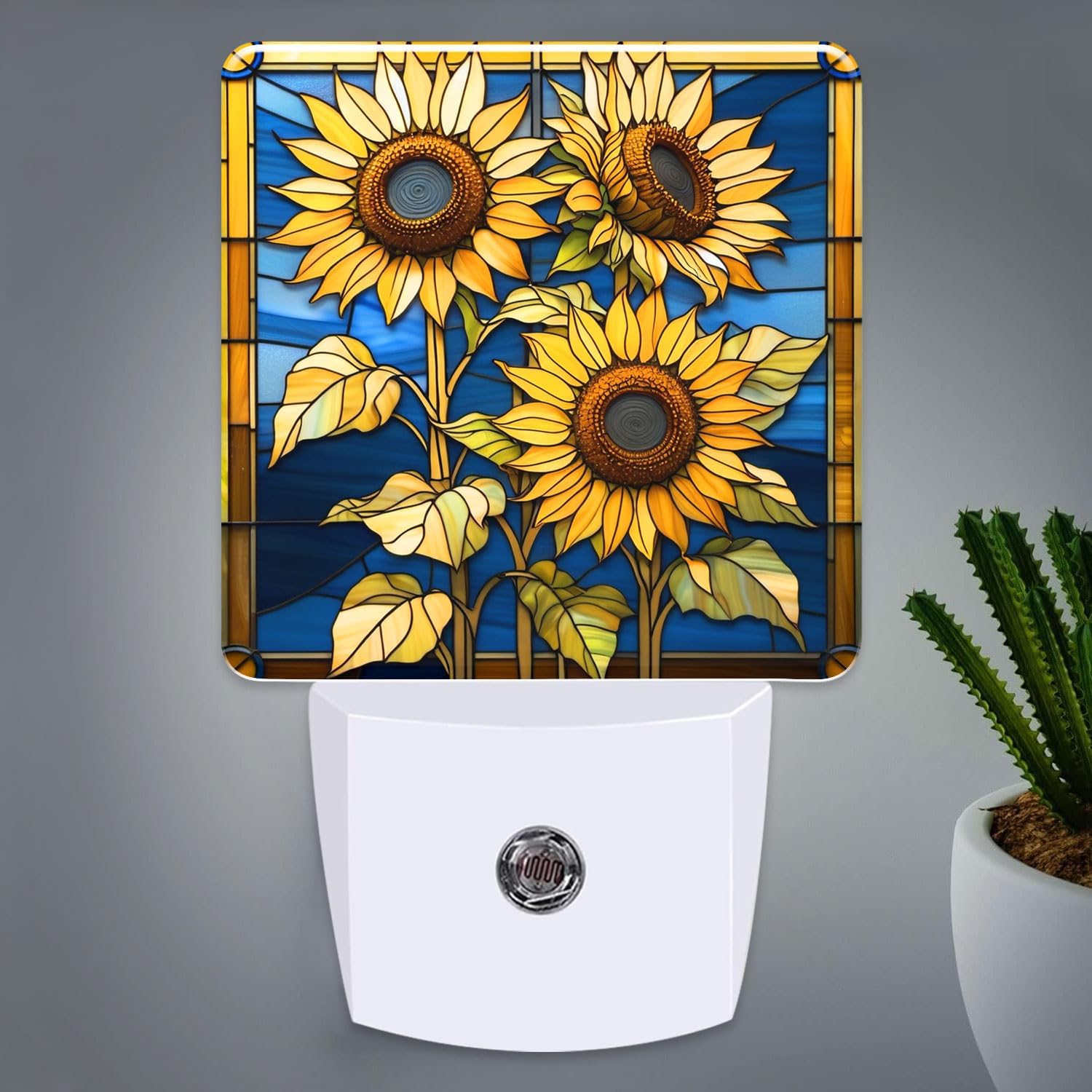 Sunflower Stained Glass Night Light