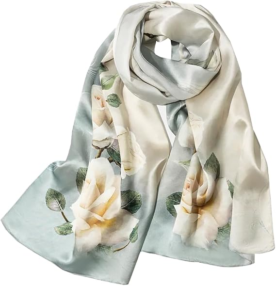 Rose Floral Silk Scarf