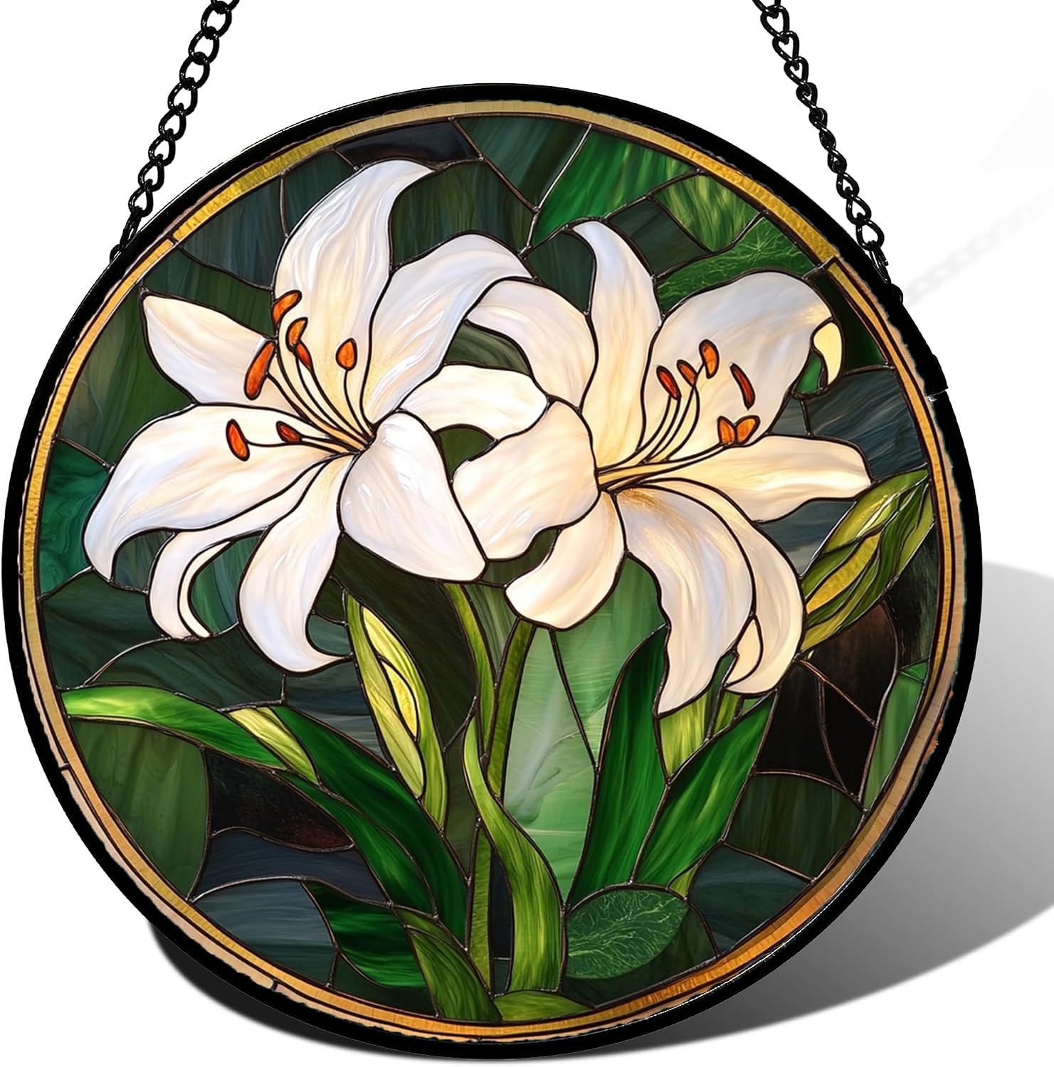 Day Lily Stained Glass Suncatcher