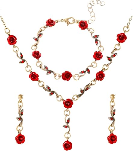 Red Rose Jewelry Set