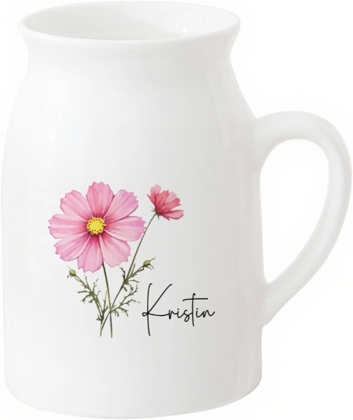 Cosmos Flowers Ceramic Vase