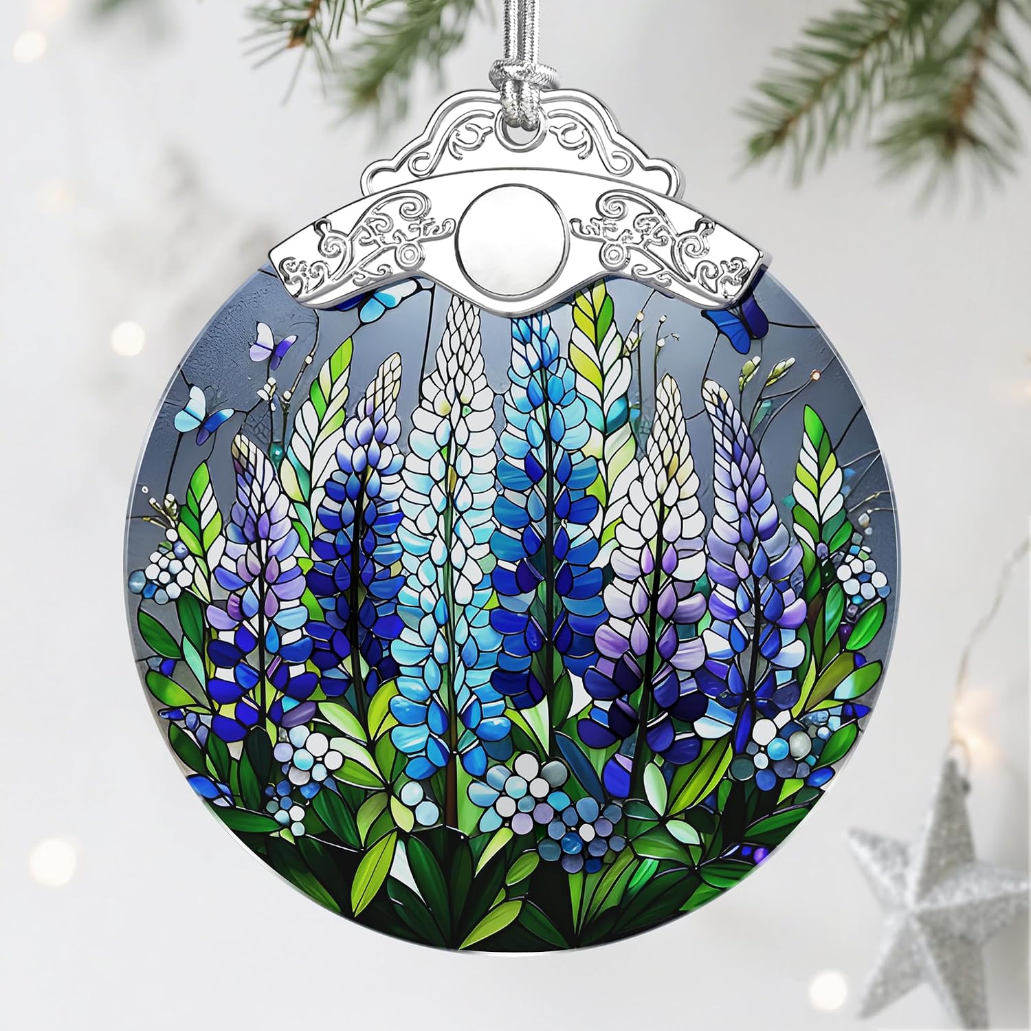Lupine Flowers Christmas Ornament