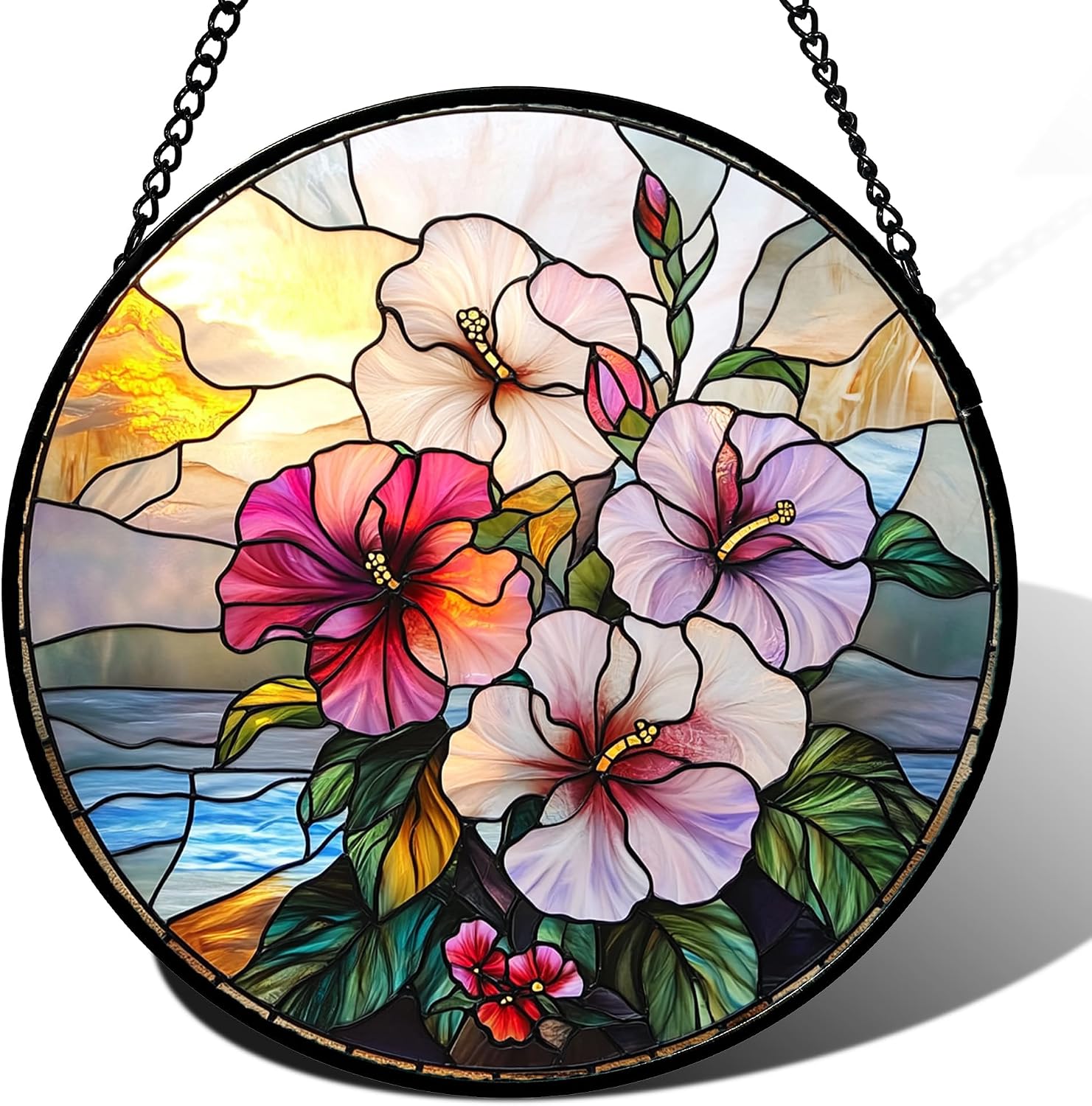 Pastel Hibiscus Flowering Sun Catcher