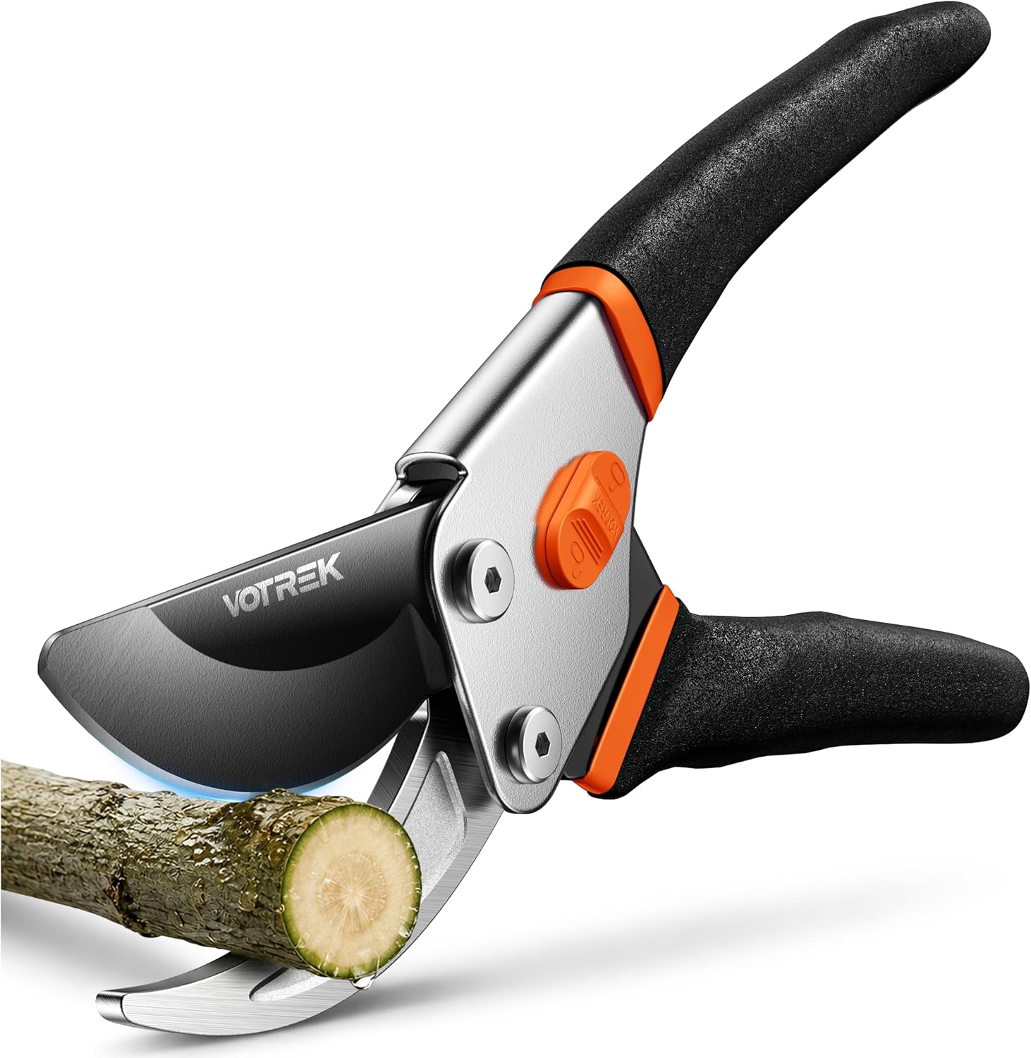 Pruning Shears, 8.5” Professional Garden Pruner with Jam-Proof Spring & Ever-Sharp SK5 Blade, Ergonomic Bypass Clippers for Rose, Tree Trimming