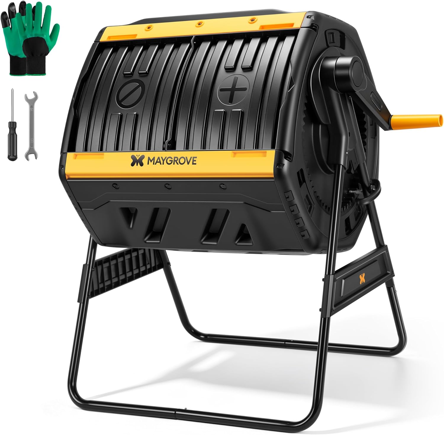 Outdoor Compost Bin 53 Gallon, Dual Chamber Large Compost Tumbler for Garden Backyard