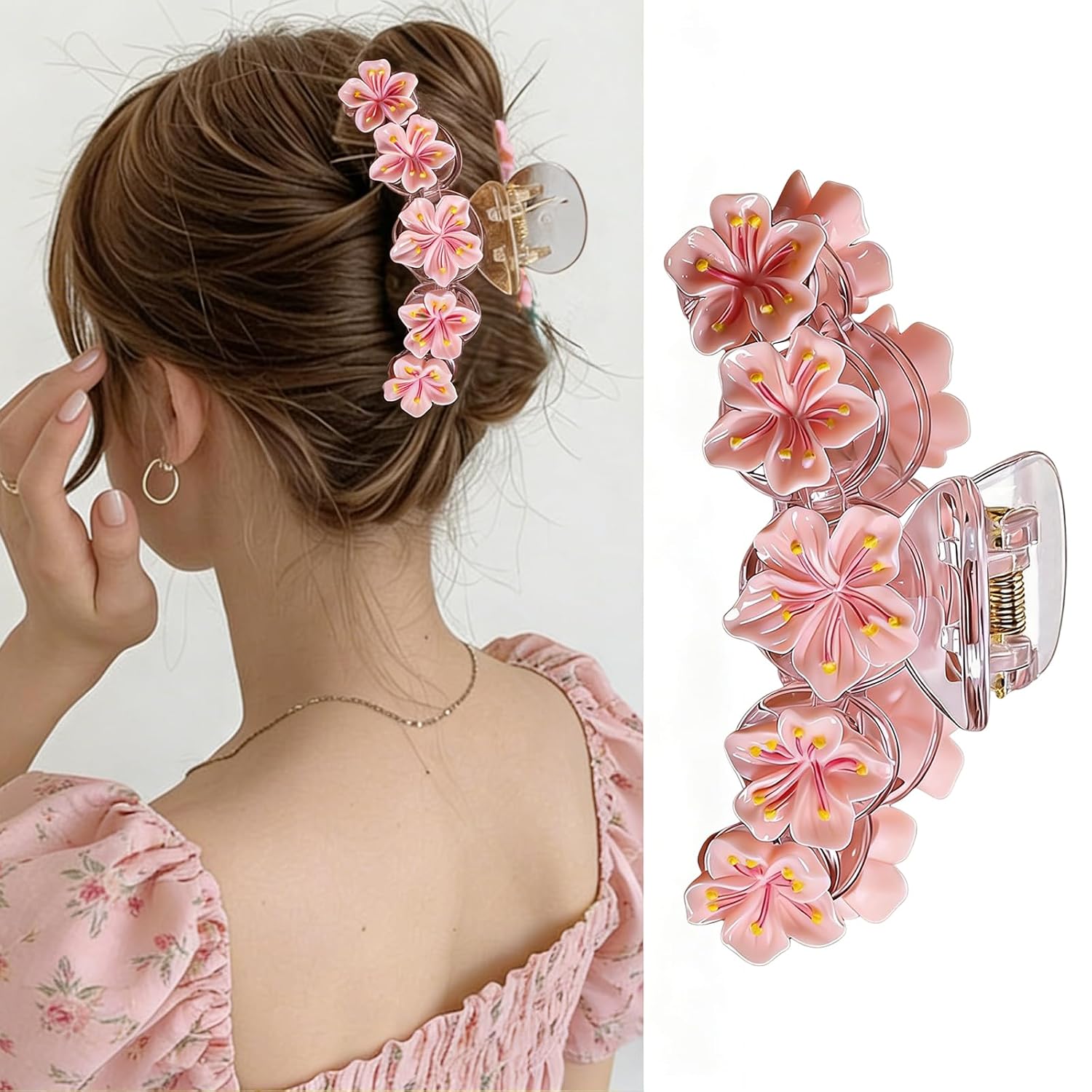 Pink Cherry Blossom Hair Clip