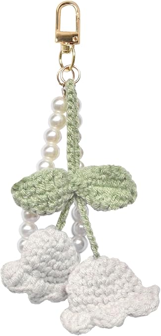 Crochet Lily of the Valley Zipper Pull