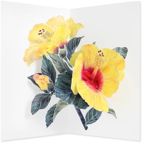 Yellow Hibiscus Popup Greeting Card