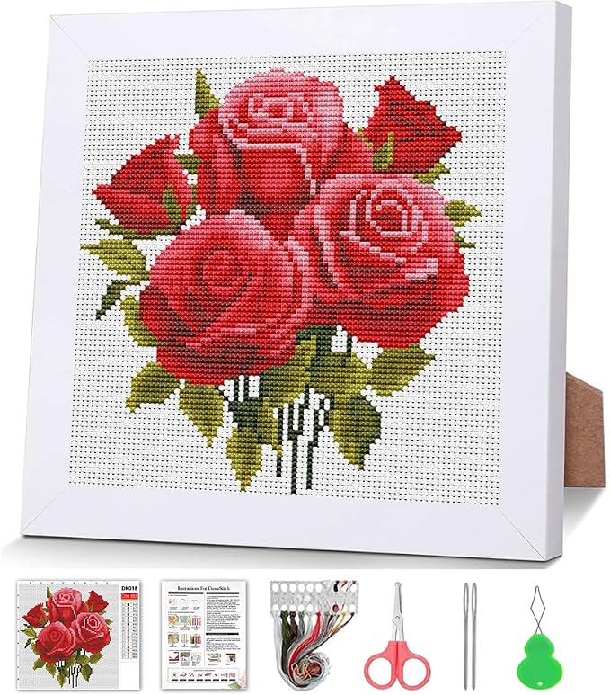 Counted Cross Stitch Rose Kit