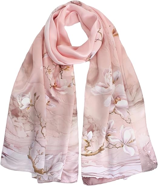 Pink Magnolia Silk Scarf