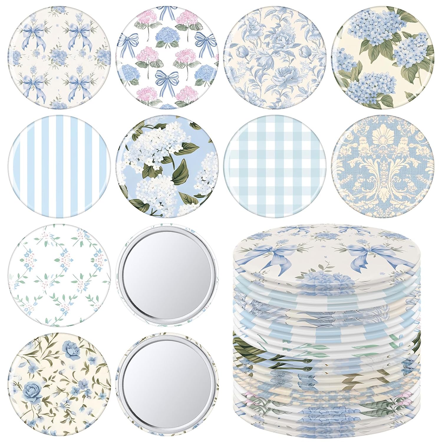 20 Pcs Hydrangea Compact Mirrors