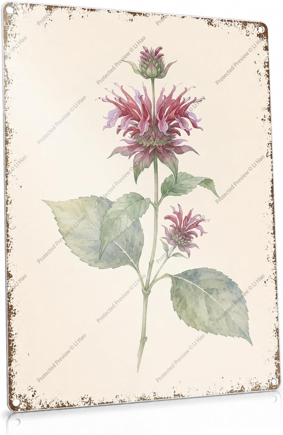 Bee Balm Tin Sign