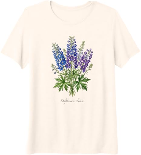 Womans Delphinium Flower T-Shirt