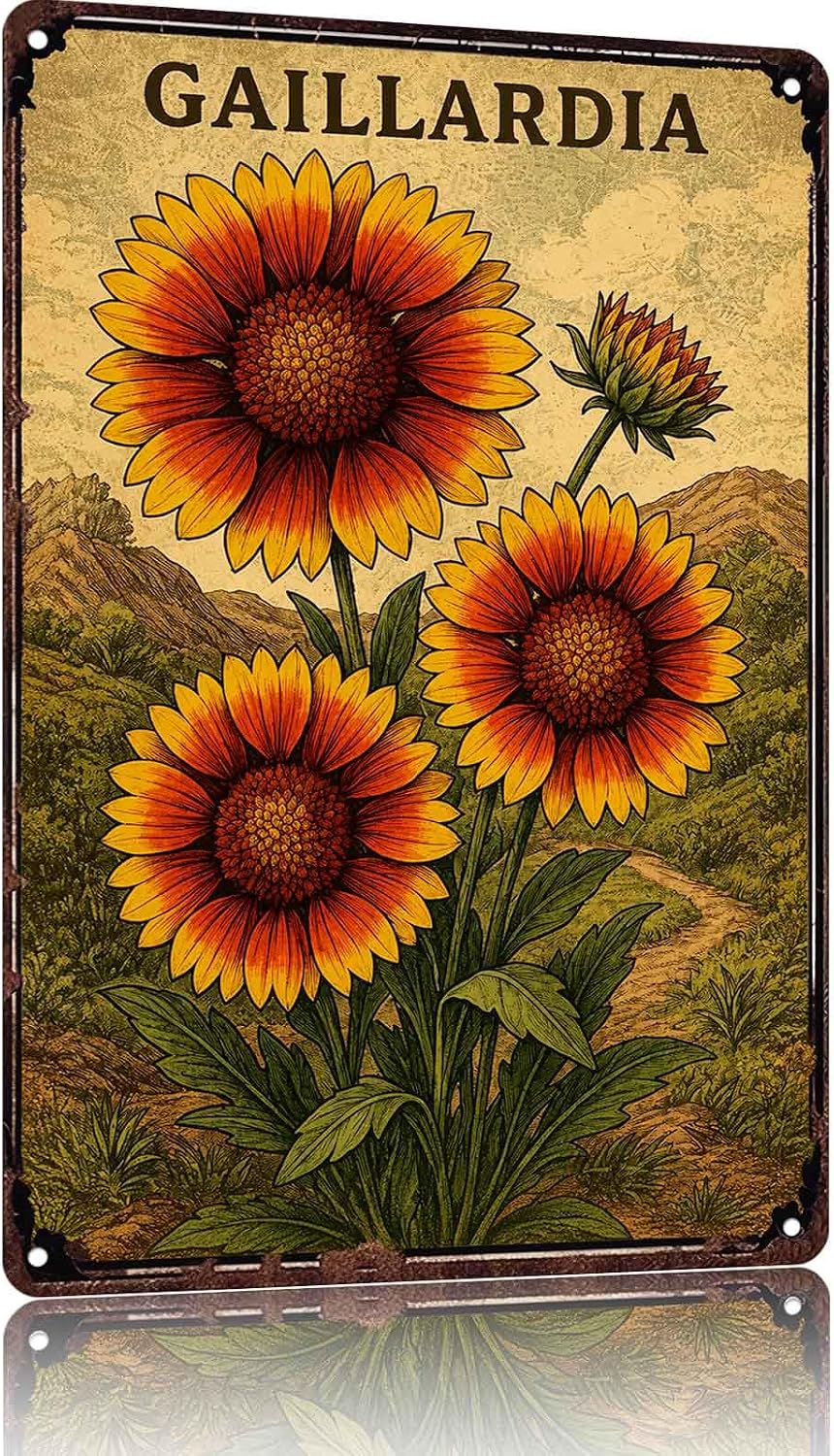 Gaillardia Flower Tin Sign