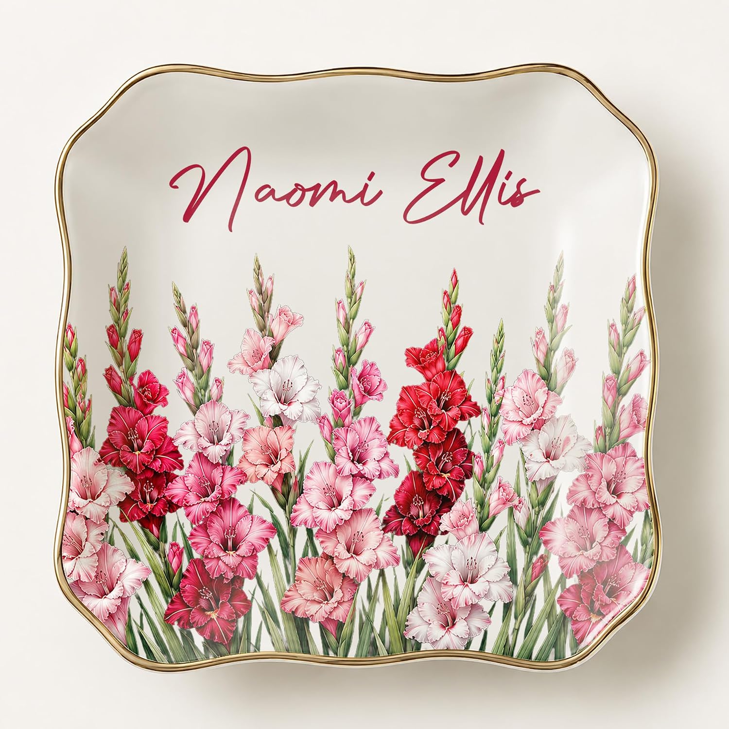 Gladiolas Flowers Ring Dish